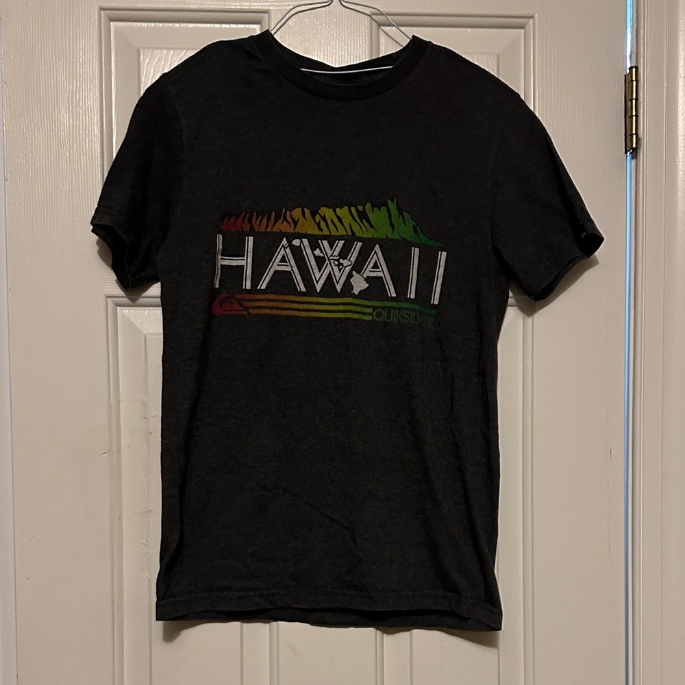Quiksilver Charcoal Tee with Red Logo